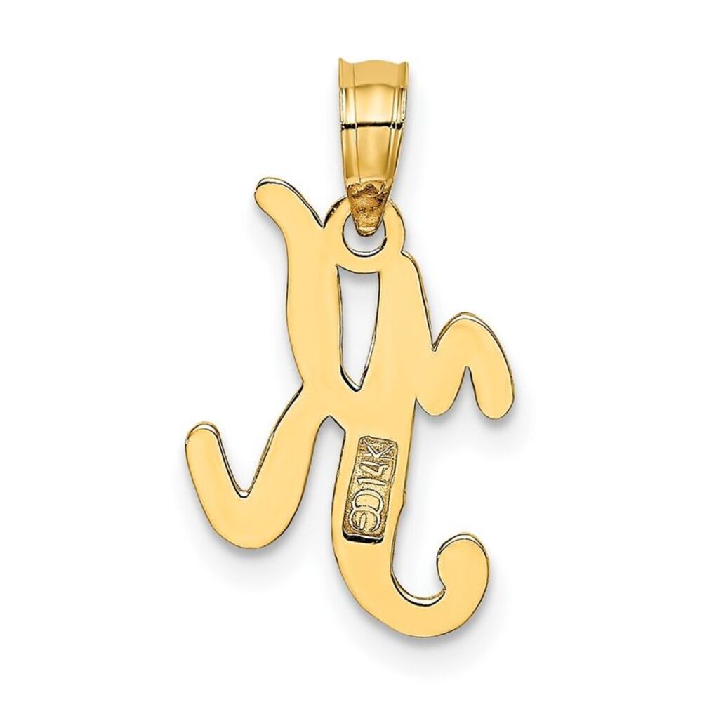 10k Yellow Gold Polished K Script Initial Charm - image 3